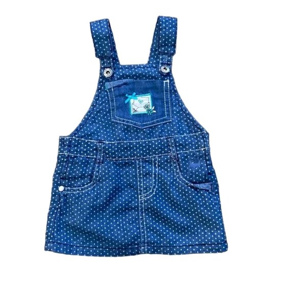 Trois Moutons Lightweight Polka Dot Cotton Jumper Dress 6 Months - Picture 1 of 11